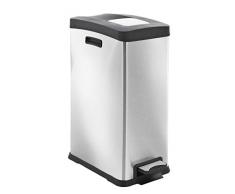 EKO Poubelle à pédales en acier inoxydable mat 30 litres
