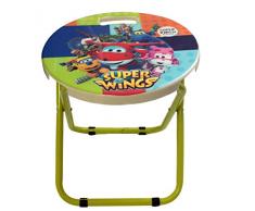 Diakakis 0401609 Tabouret Pliant sous Licence Super Wings - Dimensions 26,5x25,5cm, Plastique, Multicolore, 5 x 25,5 x 37 cm