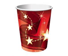 Creative Converting â Lot de 8 gobelets jetables pour Boissons Chaudes ou Froides Motif Cartes de Jeux, Papier, Rouge/Blanc, 9 oz