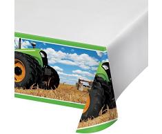 Creative Converting 318056Â Bordure Impression Nappe en Plastique, 137,2Â x 259,1Â cm, Temps de Tracteur