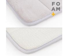 Cascade Bathing Foam+ Tapis de Bain antidérapant en Polyester Beige 60 x 40 x 3 cm