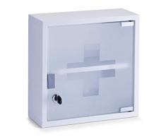 Zeller 18121 Armoire à Pharmacie 30x12x30cm en métal Blanc, 30 x 12 x 30 cm
