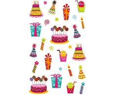 Maildor 560516C - Un sachet de gommettes 3D Cooky 1 planche 7,5x12cm, Anniversaires (27 stickers)