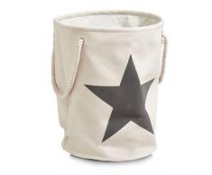 Zeller 14262 Sac à Linge Etoiles Ã38x54cm Beige, Polyester, 38 x 54 x 38 cm