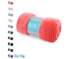 AmeliaHome Couverture en Microfibre Polaire Douce et Douce, Polyester, Rouge, 170 x 210