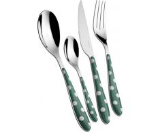 BUGATTI PSCV-014F50 Ménagère 24 Pièces Pois Vert Celadon San/Acier INOX 18/10