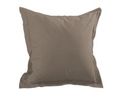 Lovely Casa T14820003 Alicia Taie avec Volant Coton Taupe 65 x 65 cm