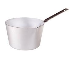 Agnelli Cocottes Casserole Conique en Aluminium, Acier Inoxydable avec Manche, de 14Â cm, Argent, 1,2Â l