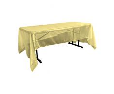 LA Linen Nappe rectangulaire en Organza Transparent, Polyester, doré, 152.4 x 305 x 0.022 cm