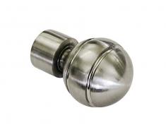 Gardinia Boule dextrémité, 2 x Embouts, métal, Aspect INOX, pour Rideaux à 19 mm, Effet Acier Inoxydable