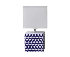 Lampe de chevet Caroline, Lampe dÃ©corative cÃ©ramique, 40 W, bleu, L 11 x H 22 cm