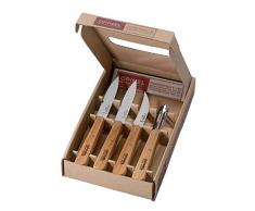 OPINEL - Coffret Les Essentiels Naturels - Coffret OPINEL Cuisine - Couteau dâOffice, Couteau CrantÃ©, Couteau Ã LÃ©gumes, Couteau Ãconome LÃ©gumes - Set Couteau Cuisine Office Lame Inox & Manche HÃªtre