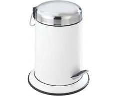 WENKO Poubelle cosmÃ©tique Ã pÃ©dale Retoro blanc CapacitÃ©: 3 l, Acier inoxydable, 22 x 30.5 x 22 cm, Blanc