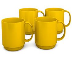 Ornamin Lot de 4 Tasses 300 ml Jaune (ModÃ¨le 510) / tasse Ã thÃ©, gobelet rÃ©utilisable, tasse Ã cafÃ©