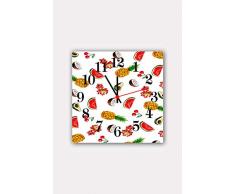 Bonamaison Horloge Murale en MDF, Multicolore, 30 x 30 cm
