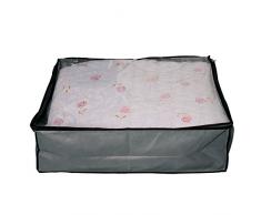 MSV 206 Housse pour Couvertures Non Tissée Polypropylène Gris/Noir/Transparente 65 x 55 x 20 cm