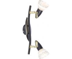 Spot métal, or patiné, antique, LxL:385x175, excl. 2xE14 R50 40W 230V