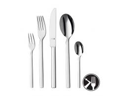WMF Lyric Set de Couverts avec Couteaux monoblocs en Acier Inoxydable Poli CromarganÂ Protect, extrÃªmement rÃ©sistant aux Rayures, Passe au Lave-Vaisselle, Acier, Argent (Silver), 43.5 x 27 x 5.7 cm