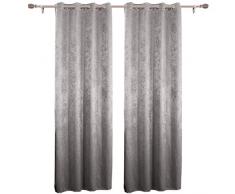 Woltu VH5883dg-2 Lot de 2 Rideaux occultants occultants avec Åillets Gris 135 x 245 cm