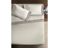 Complet lit Naturel 100% Pur Coton Couleur Beige 240x300 cm.