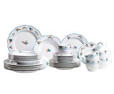 Domestic by mÃ¤ser sÃ©rie 926908 vieux jardin table 30 piÃ¨ces pour 6 personnes porcelaine avec imprimÃ© dun motif