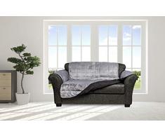 Joseph Housse de Chaise réversible en Flanelle imperméable en Microfibre Noir/Gris