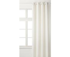 Homemaison HM69516-1 Unis Paire de Rideaux occultant Polyester Blanc 260 x 140 cm