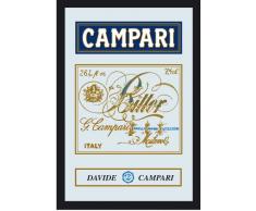 Empire Merchandising 537508 Miroir imprimÃ© avec Cadre en Plastique faÃ§on Bois PublicitÃ© Campari 20 x 30Â cm
