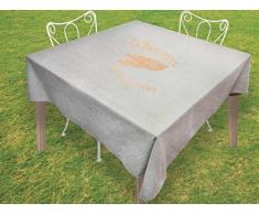 Soleil docre Nappe Carrée, Coton, Gris, 180x180 cm