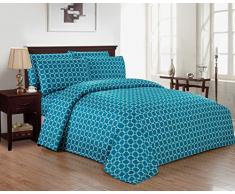 Kensie Draps - (Full/Queen/King), Aqua, Entier