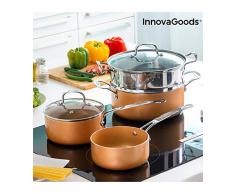 innovagoods ig813918Â batterie de cuisine avec cuiseur vapeur copper-effect (6Â piÃ¨ces)
