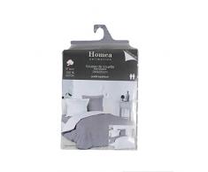 homea housse de couette 2 personnes 240x220cm 57 fils allover pixa taupe/bl