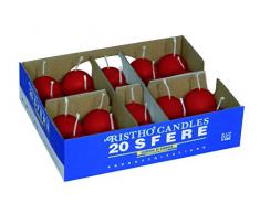 Cereria di Giorgio Risthò Lot de 20 Bougies sphériques flottantes, en Cire, Rouges, 3 x 3 x 3 cm