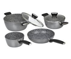 Jata Hogar Batterie de Cuisine en Aluminium forgé, Gris, 24 cm