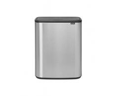 Brabantia - 221422 - Poubelle Bo Touch Bin, 2x30L, Matt Steel Fingerprint Proof