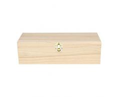 Artemio 14001011 Boîte à thé en Bois à 4 Compartiments à décorer, Multicolore, 27 x 8 x 10,5 cm