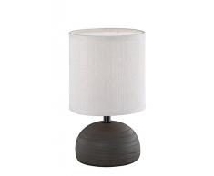 Reality, Lampe de table, Luci 1xE14, max.40,0 W Tissu, Cappucino, Corps: Céramique, Brun Ã:14,0cm, H:23,0cm IP20,Interrupteur de cordon