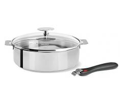 Cristel S24QKPPNC Sauteuse inox-Mutine couvercle et poignÃ©e amovible, 24 cm