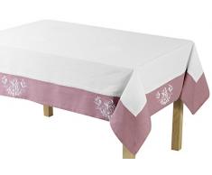 charme & douceur nappe carree 85x85cm bonheur rose/blanc
