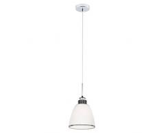 Light Prestige Livorno 1Â Lampe suspension 1, Verre, E27, 60Â W, Blanc, 14,5Â x 14,5Â x 125Â cm