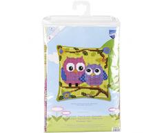 Kit coussin au point de croix Hibou sur branche