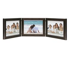 Deknudt Frames S41VK3 H3H Cadre Photo Triptyque Horizontal Résine Brun 10 x 15 cm