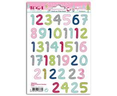 Toga STF74 Noël au Pôle Nord Lot de 25 Autocollants Papier Vert/Bleu/Rose 15 x 18 x 0,2 cm