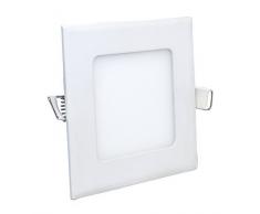 Tibelec 306310 Spot LED extra plat Ã encastrer carrÃ© 5W 230 lumens blanc, MÃ©tal, IntÃ©grÃ©, 5 W, 110 x 110 mm