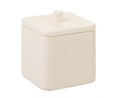 iDesign 16876EU Bocal carrÃ© de Salle de Bain, Gia, pour Boules, disques Ã dÃ©maquiller, Cotons-Tige-Vanille Mat, Acier, 8,9 x 8,9 x 10,5 cm