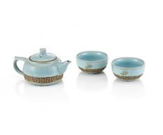 Tea Soul B6021248 ThÃ©iÃ¨re et 2 Tasses Porcelaine Bleu 205 ml