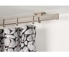 InCasa Tringle Ã Rideaux: 31 x 12 mm, L. 240 cm. en Acier satinÃ© â Complet