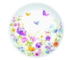 EASY LIFE 324FLDC Coffret 1 Assiette Dessert D19CM en Bone China, Porcelaine, Multicouleur, 19x19x2 cm