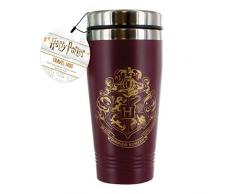HARRY POTTER Mug de voyage en acier inoxydable | Tasse de transport réutilisable | Bouteille isotherme pour café et thé | Facile à nettoyer | Double paroi | Capacité 450 ml | Anti-déversement