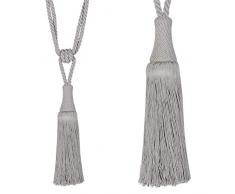 STEPHANOISE Embrasse Pyramide, Gris, Hauteur Pompon 20 cm/envergure 70 cm